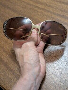 Vintage Christian Roth Sunglasses.  Pure Titanium, Leopard Print & Lightweight.